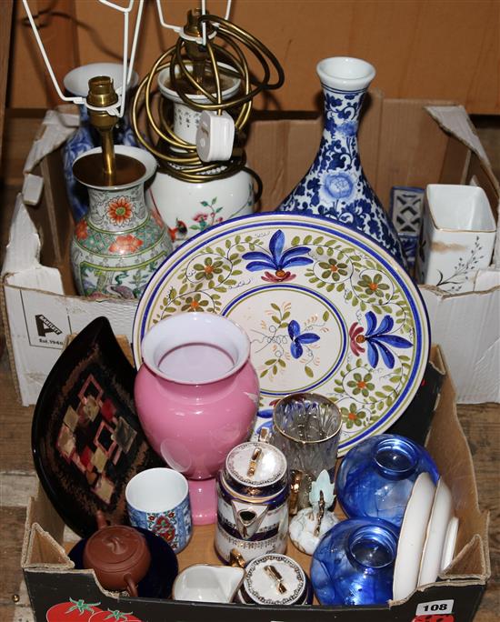 Oriental & European ceramic lamps & china